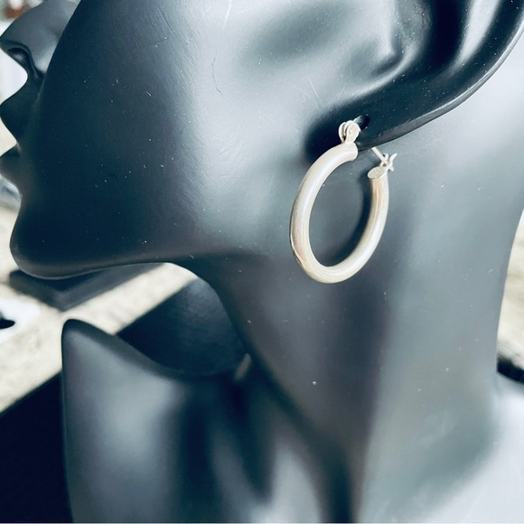 Classic Hoops 1.25” Sterling Silver Earrings - Picture 3 of 7